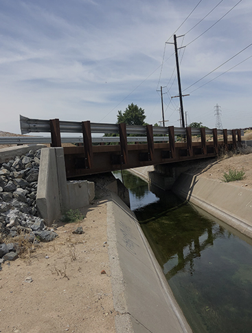 bridge over drainage channel Grand Terrace CA