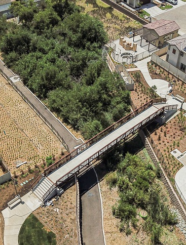 pedestrian bridge over channel